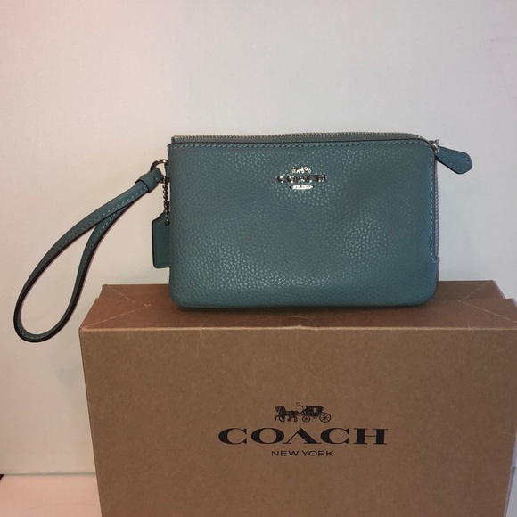 Coach Handbags - Coach leather wristlet with double pouch’s. Blue Coach Handbags - Coach leather wristlet with double pouch’s. Blue
